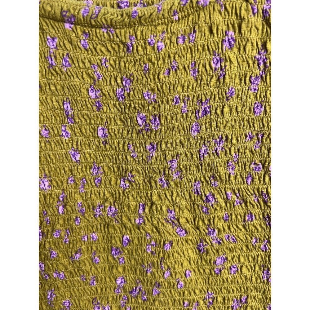 Free People Marigold Smocked Crop Top Golden Combo NWT XS - Picture 11 of 11